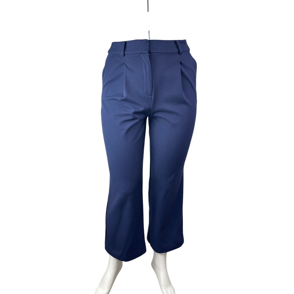 Loft Peyton Women's Blue High Rise Pleated Wide Leg Trousers Dress Pants Sz 12P